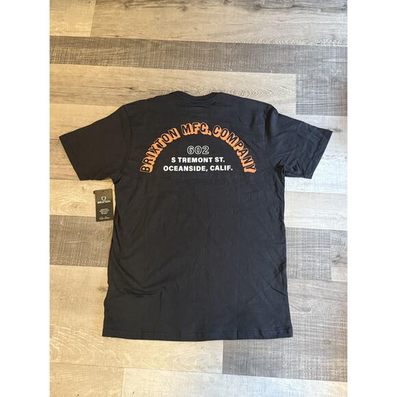 Brixton Shirt Mens Medium Black 602 Tremont St Oceanside California Pocket Tee - Picture 7 of 10